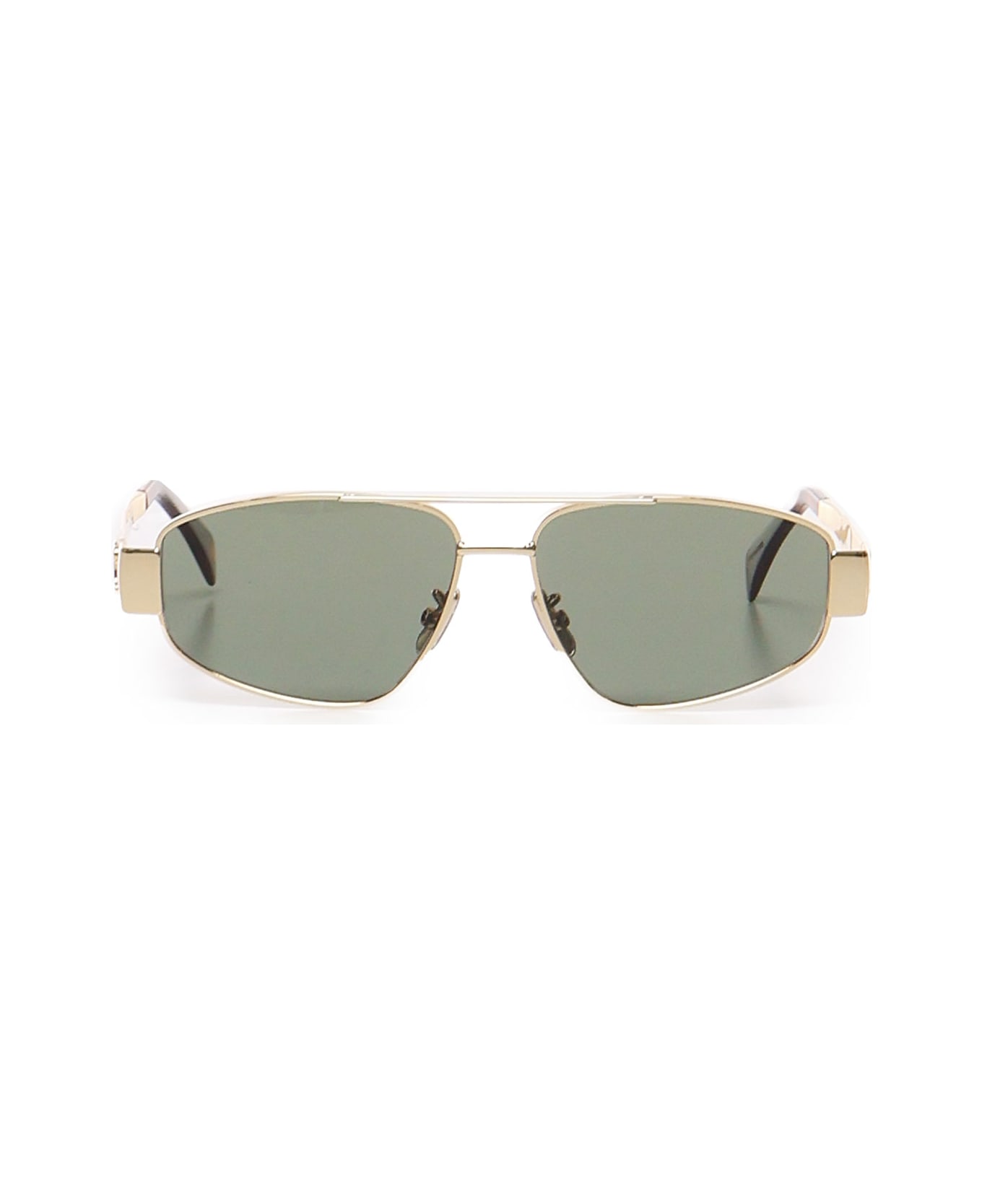 Celine Triomphe Metal 03 Metal Sunglasses - Gold / Green