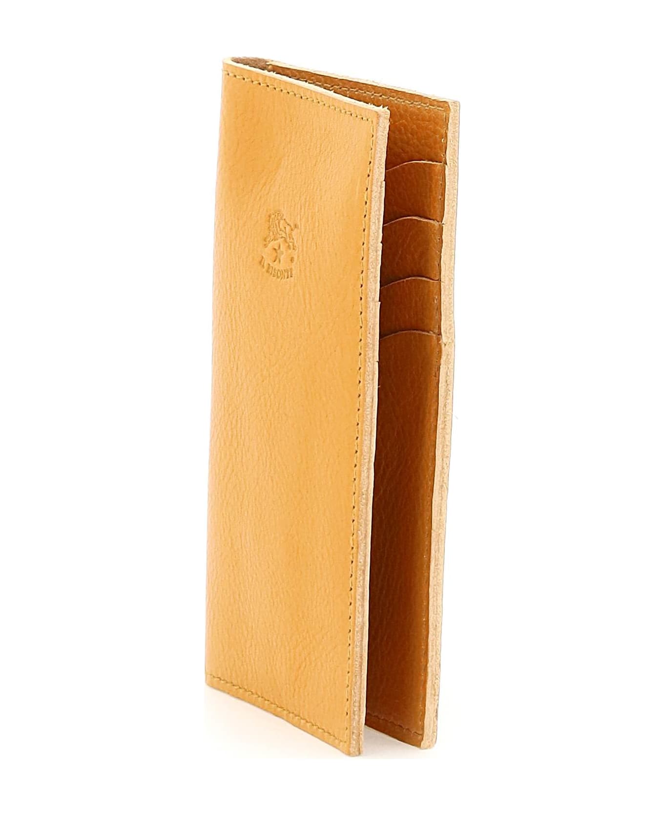 Il Bisonte Vertical Cardholder - MIELE (Orange)