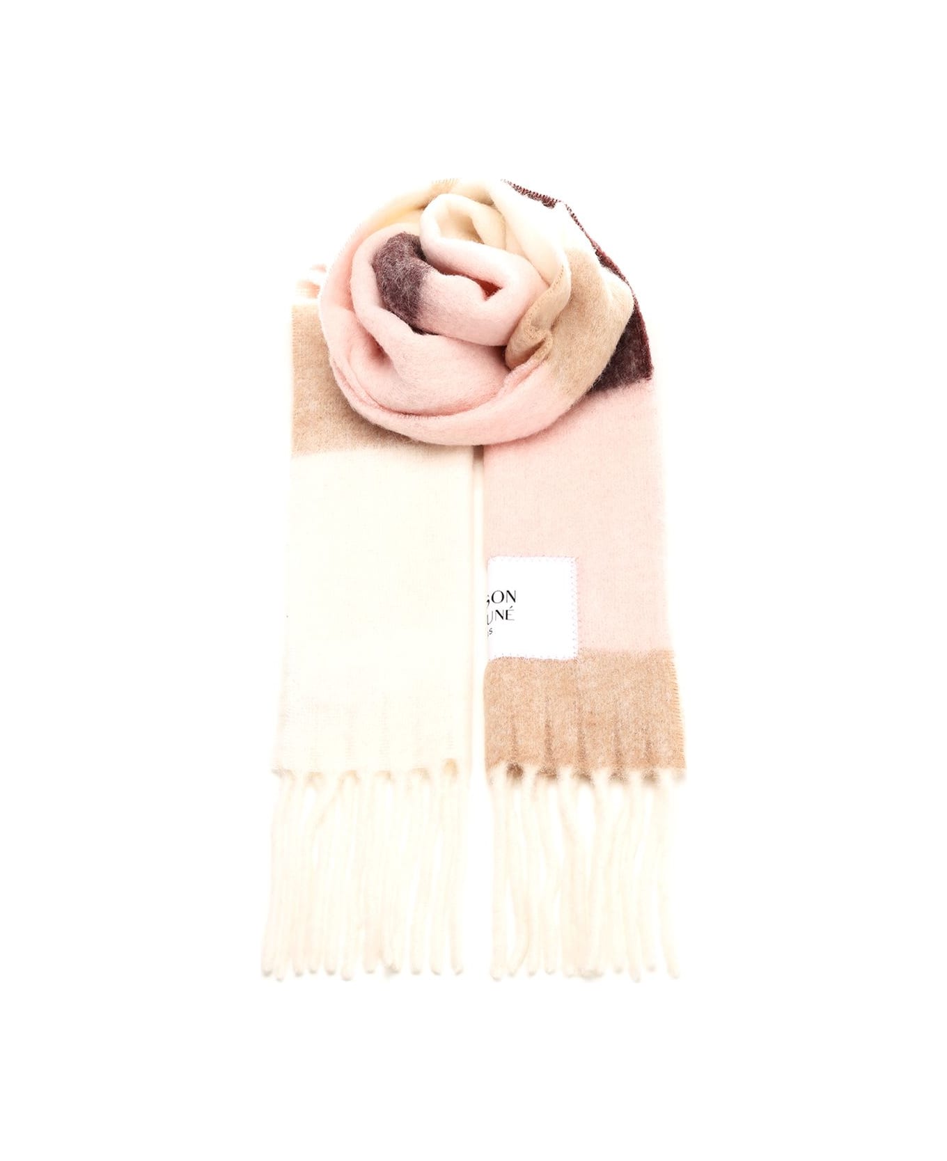 Maison Kitsuné Color Block Scarf - Pasture Rose