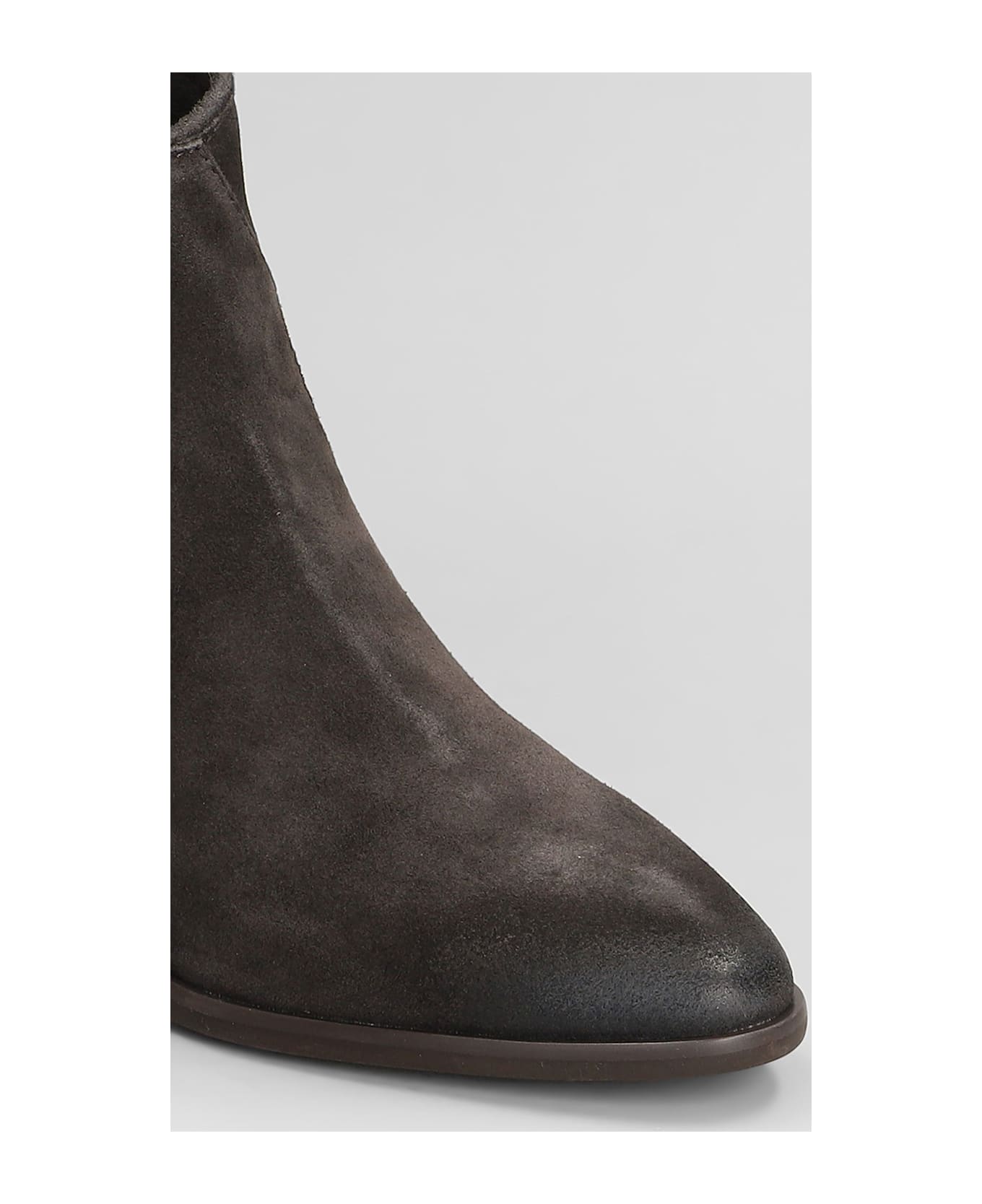 Ash Fame Texan Ankle Boots In Brown Suede - brown