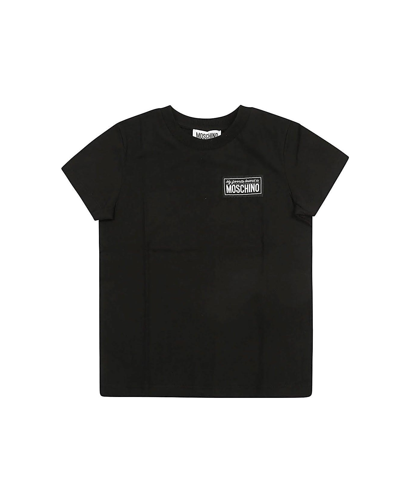 Moschino Logo-patch Crewneck T-shirt - Black