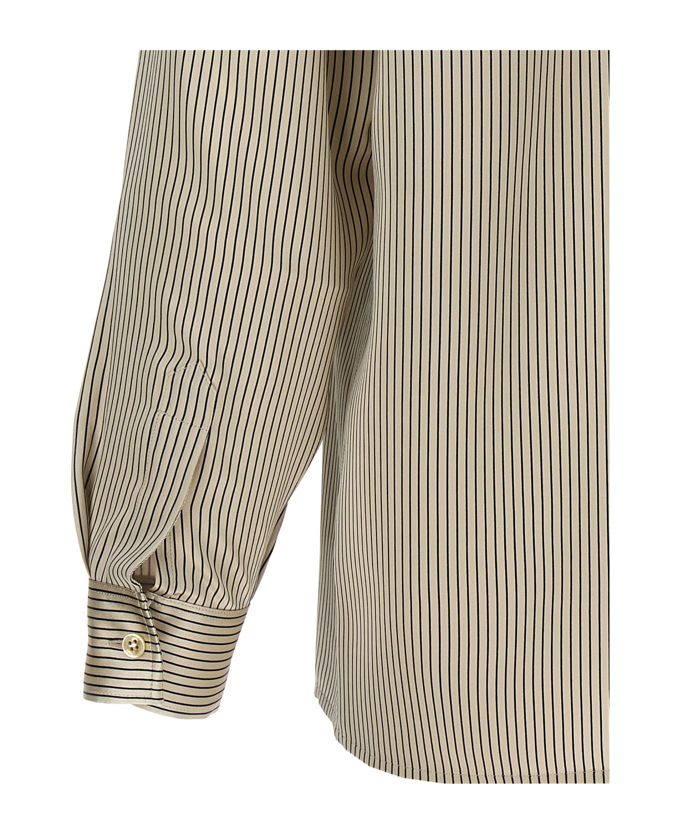 Saint Laurent 'satin' Striped Shirt - White/Black シャツ