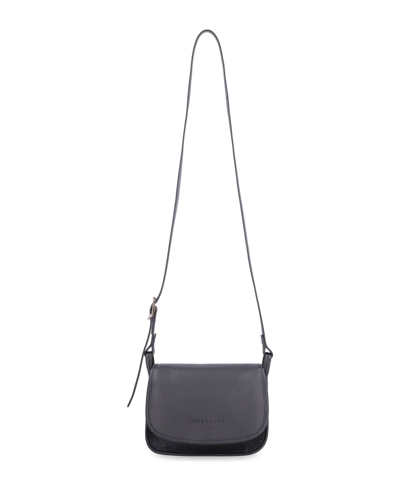 Longchamp Le Foulonné Leather Crossbody Bag - Black