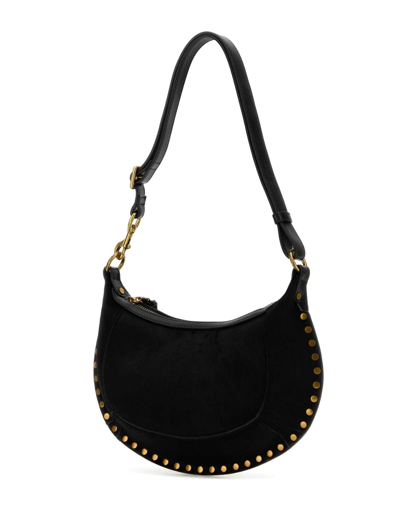 Isabel Marant Black Calf Hair Oskan Moon Shoulder Bag - Black