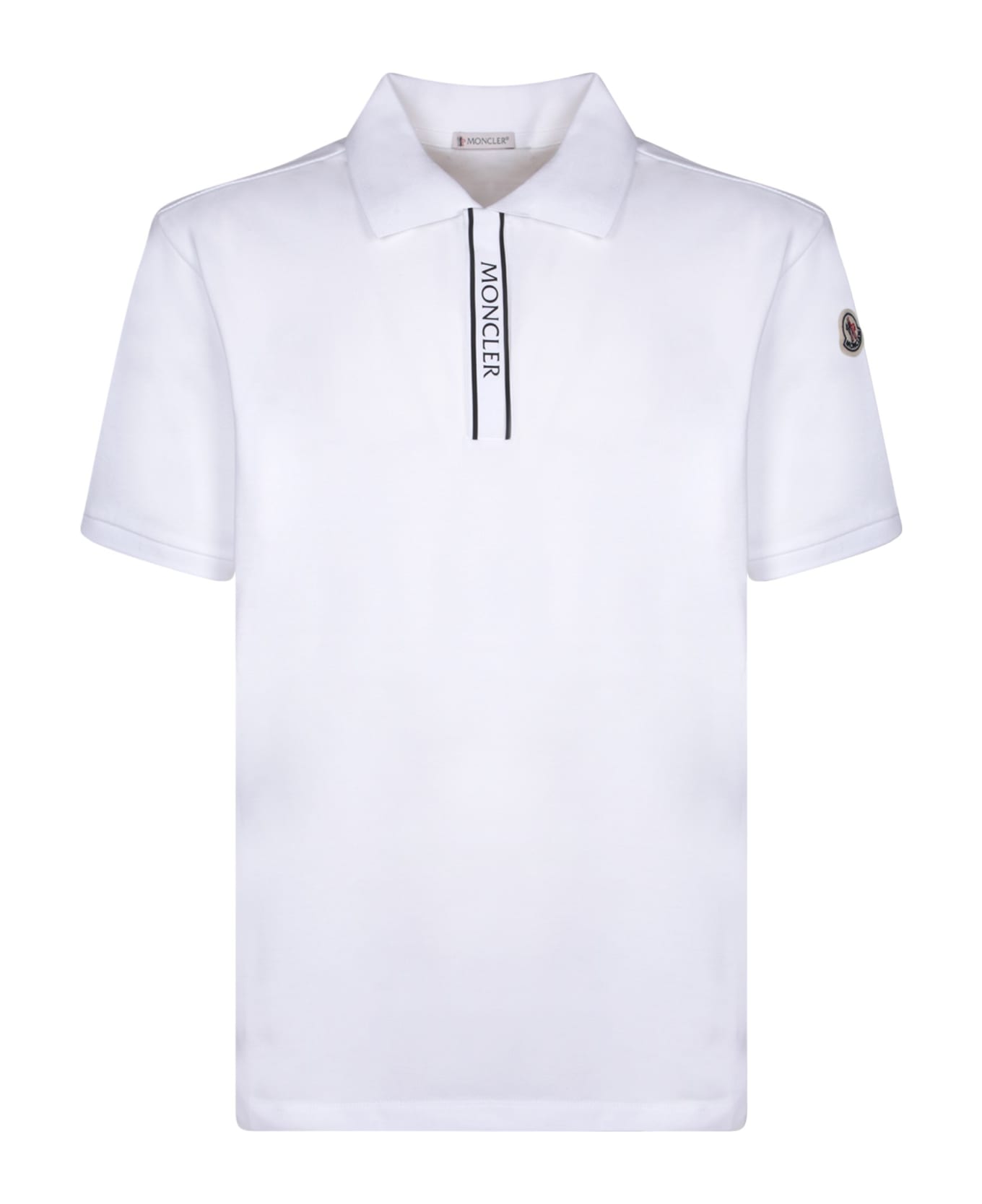 Moncler Front Logo White Polo Shirt - White