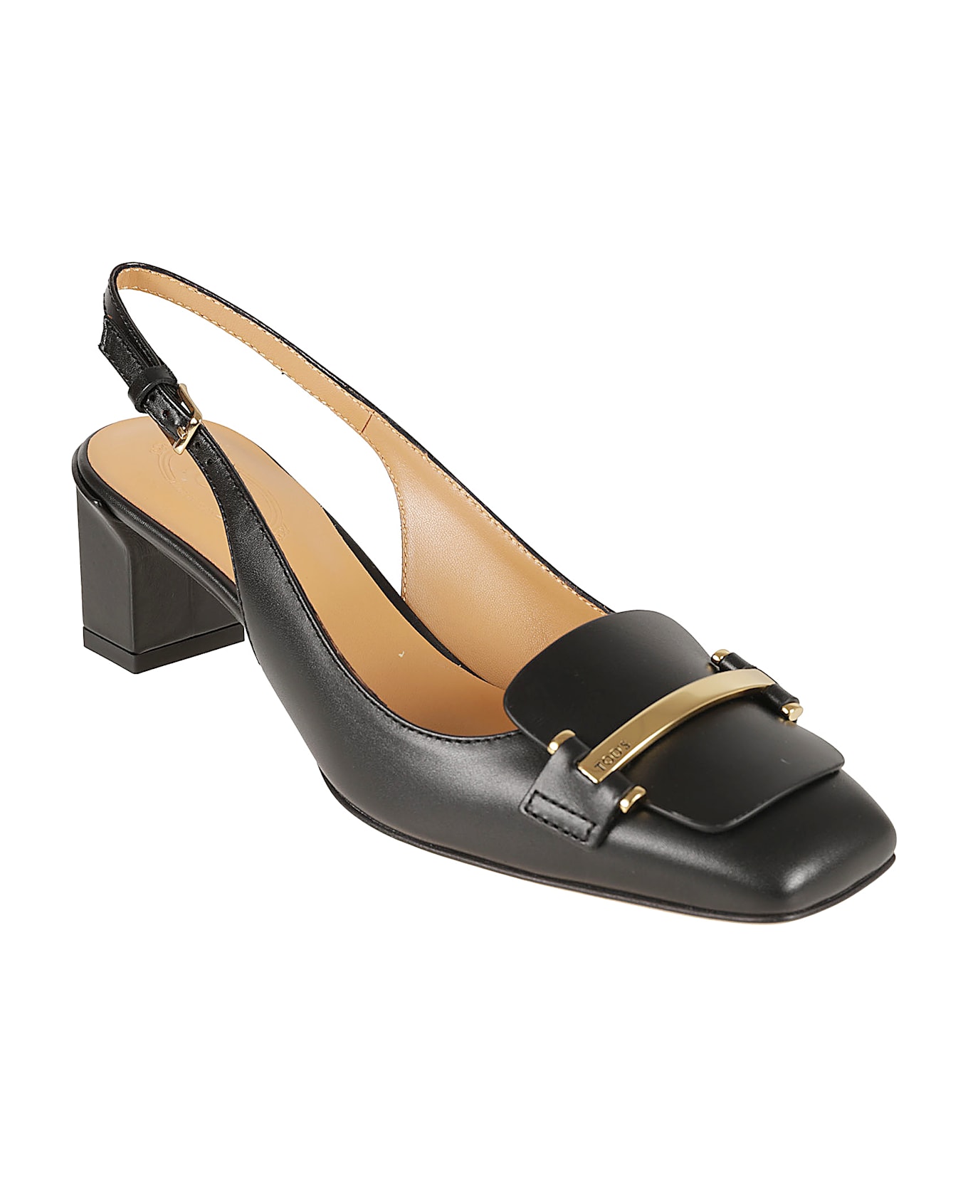 Tod
s Slingback Leather Dècolletè - Black