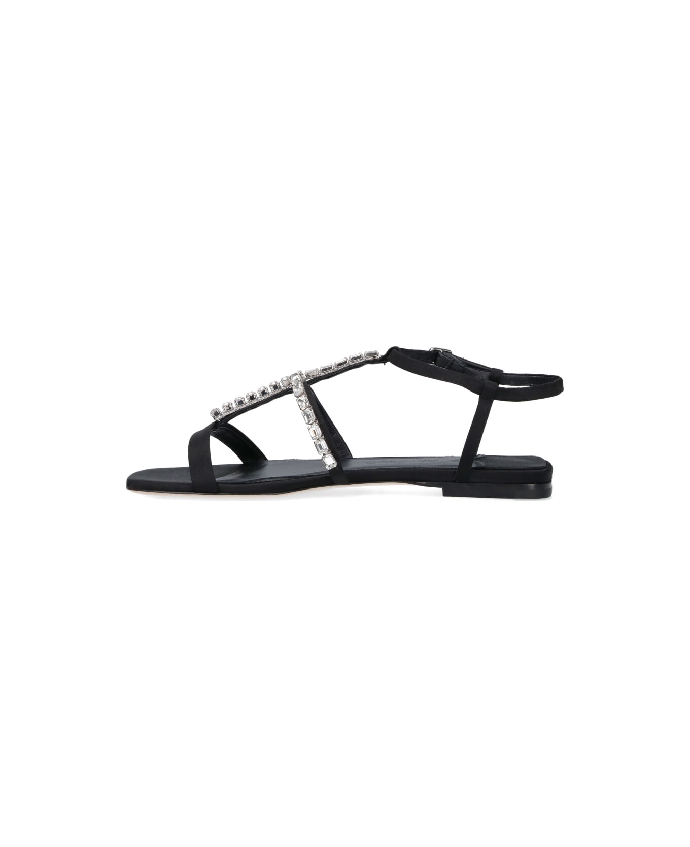 Jimmy Choo Sandals With "gwyn" Crystals - Black  