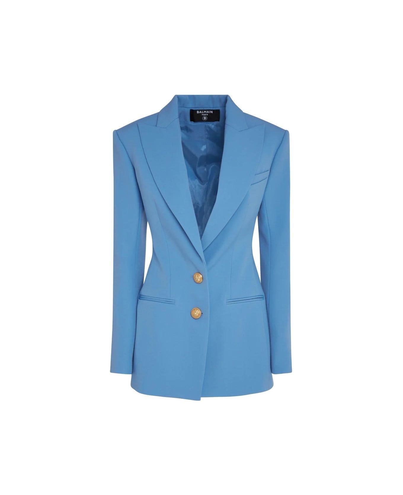 Balmain Peak-lapels Single-breasted Blazer - Azzurro