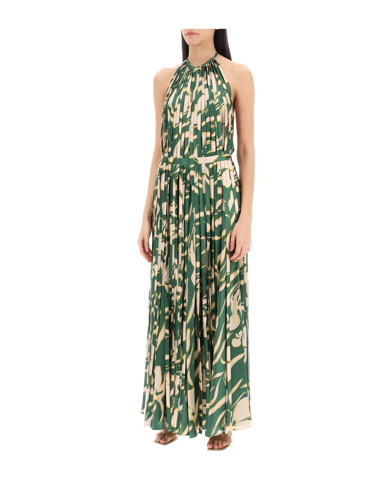 Raquel Diniz Giorgia Fringed Maxi Dress - GREEN FLORAL (Green)