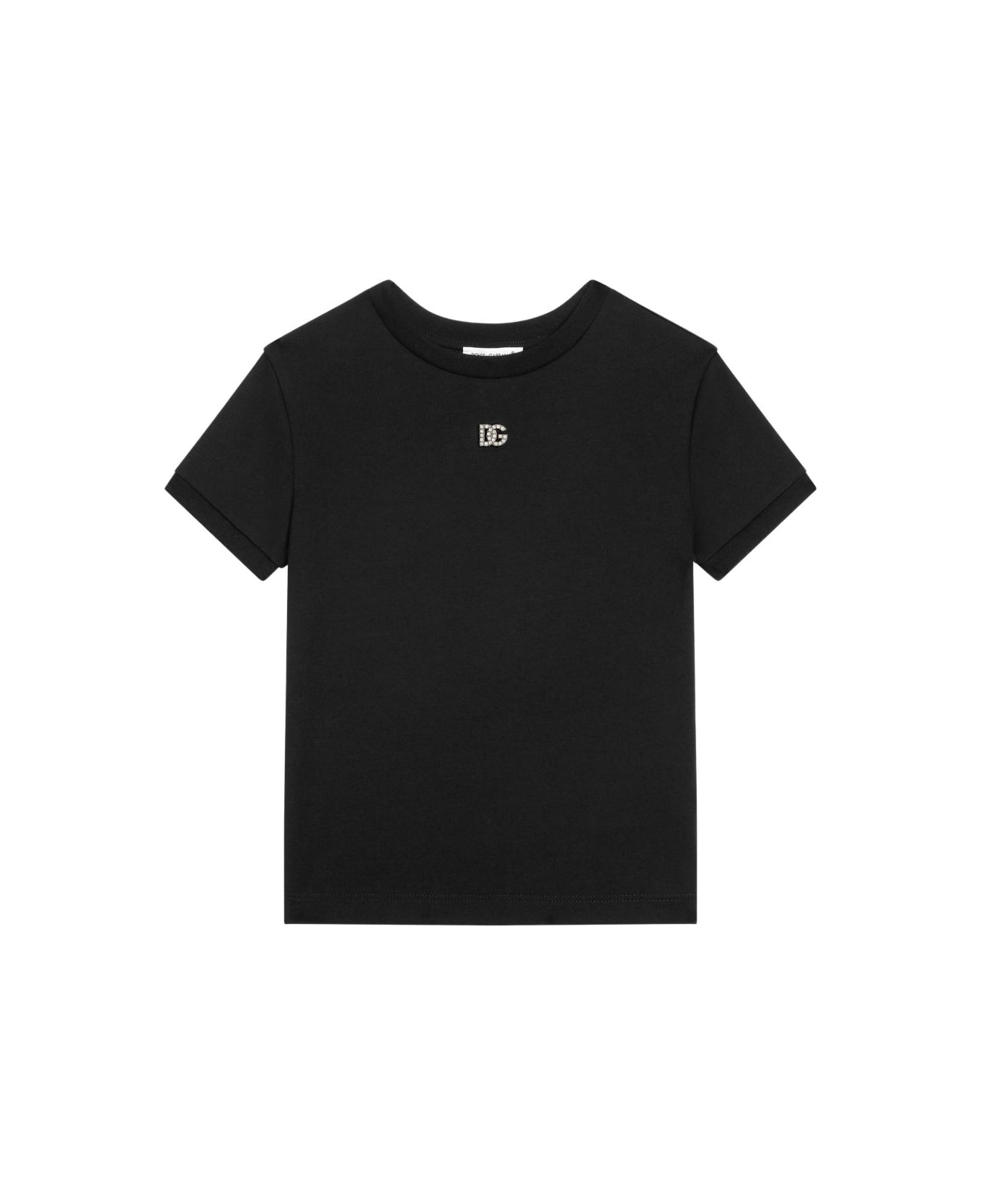 Dolce 
Gabbana Dolce &amp; Gabbana Kids Dg Cotton Jersey T-shirt - Black