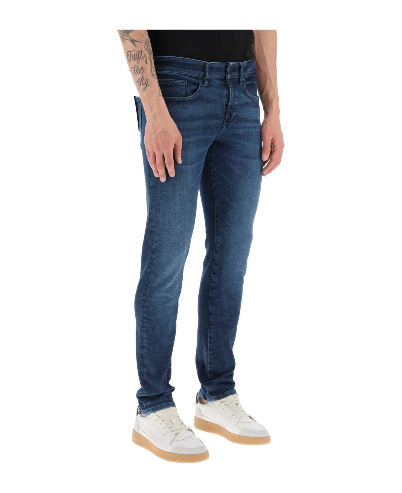 Hugo Boss Delaware Slim Fit Jeans - MEDIUM BLUE (Blue) デニム