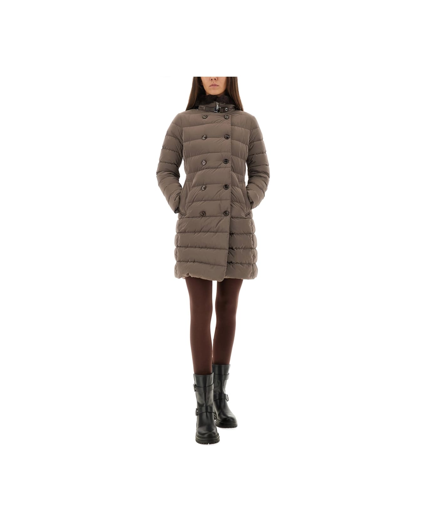 Moorer Padded Jacket "longan-os" - BROWN