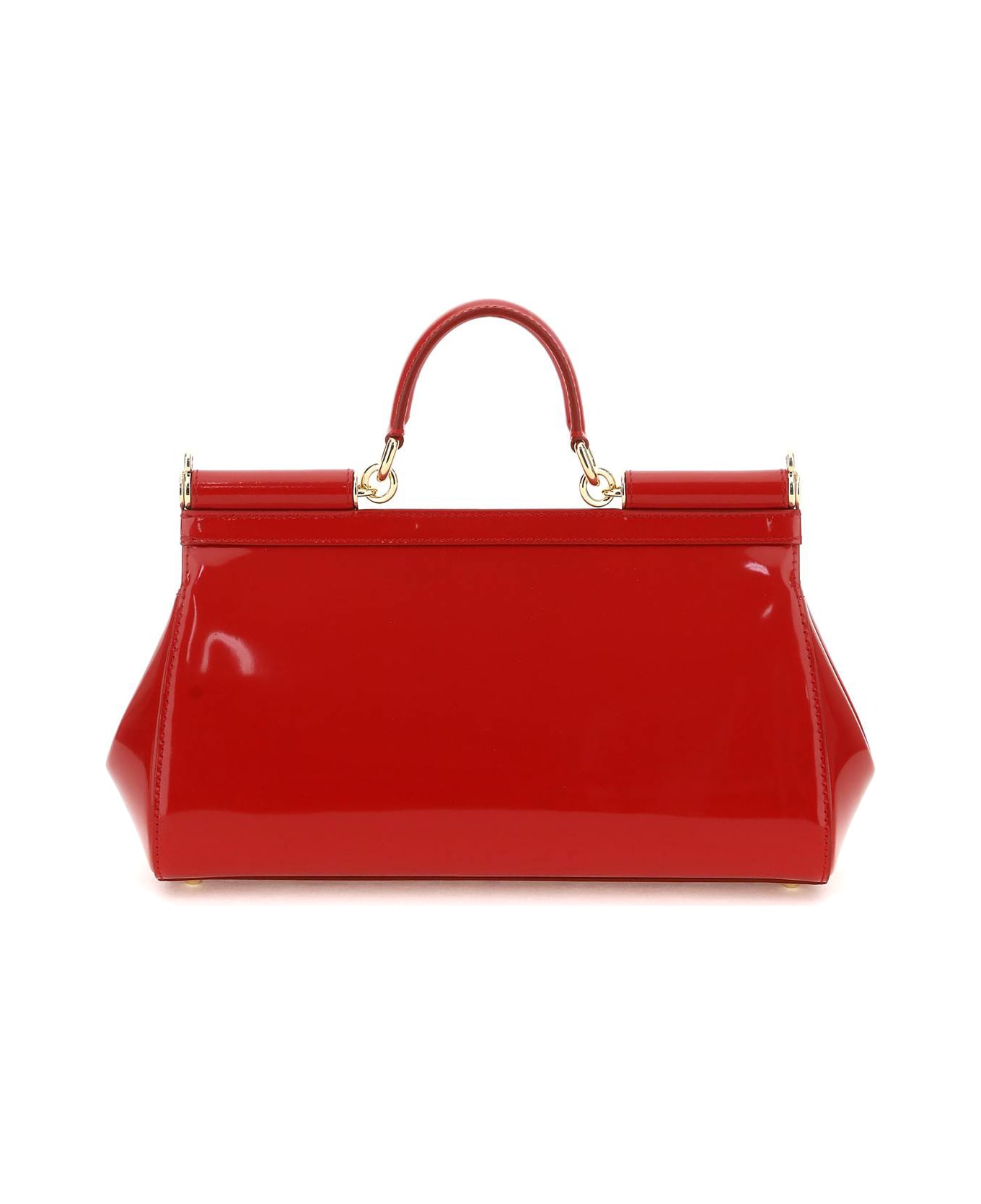 Dolce & Gabbana Patent Leather Medium New Sicily Bag - ROSSO (Red)