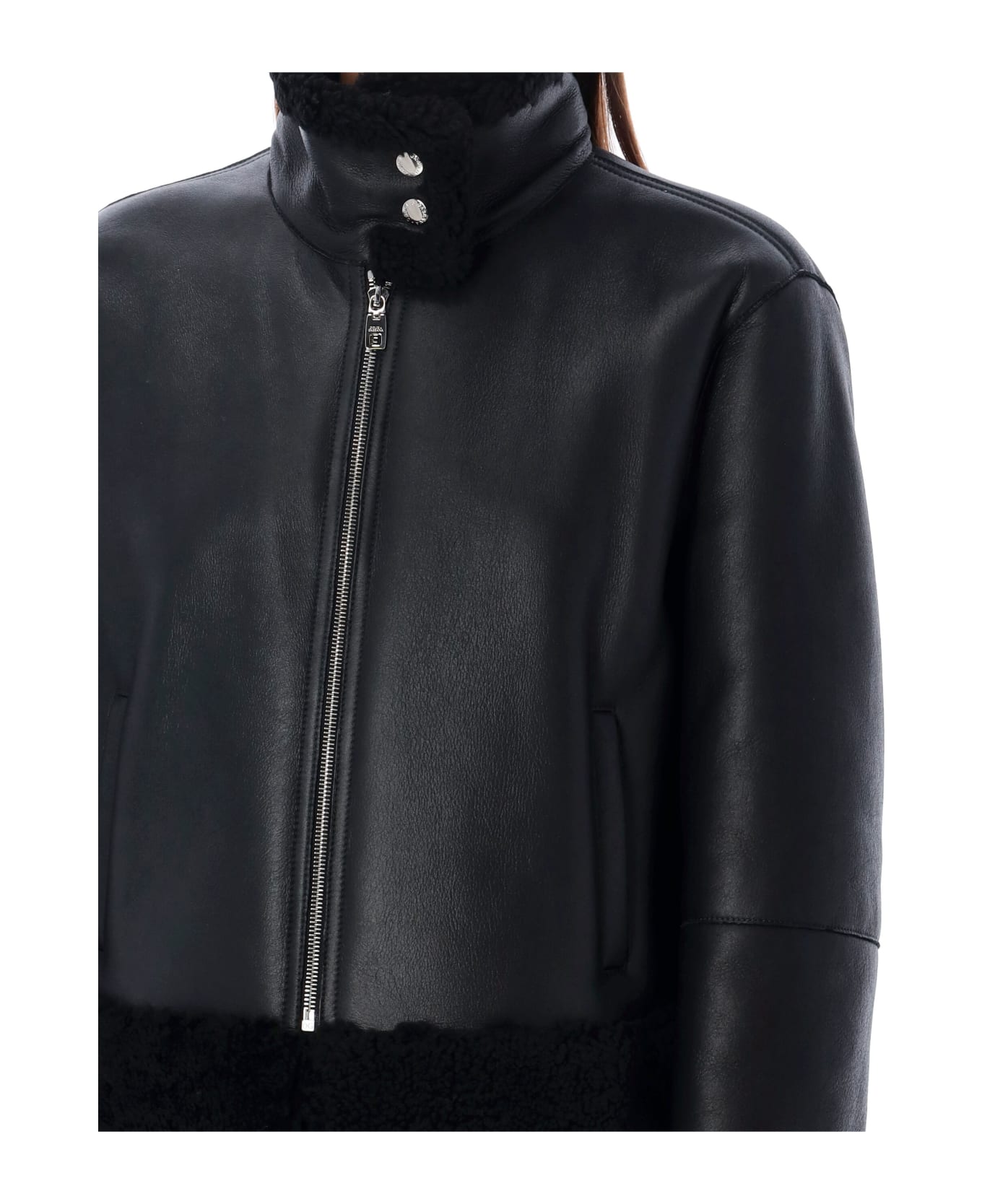 Dolce & Gabbana Shearling Jacket - BLACK