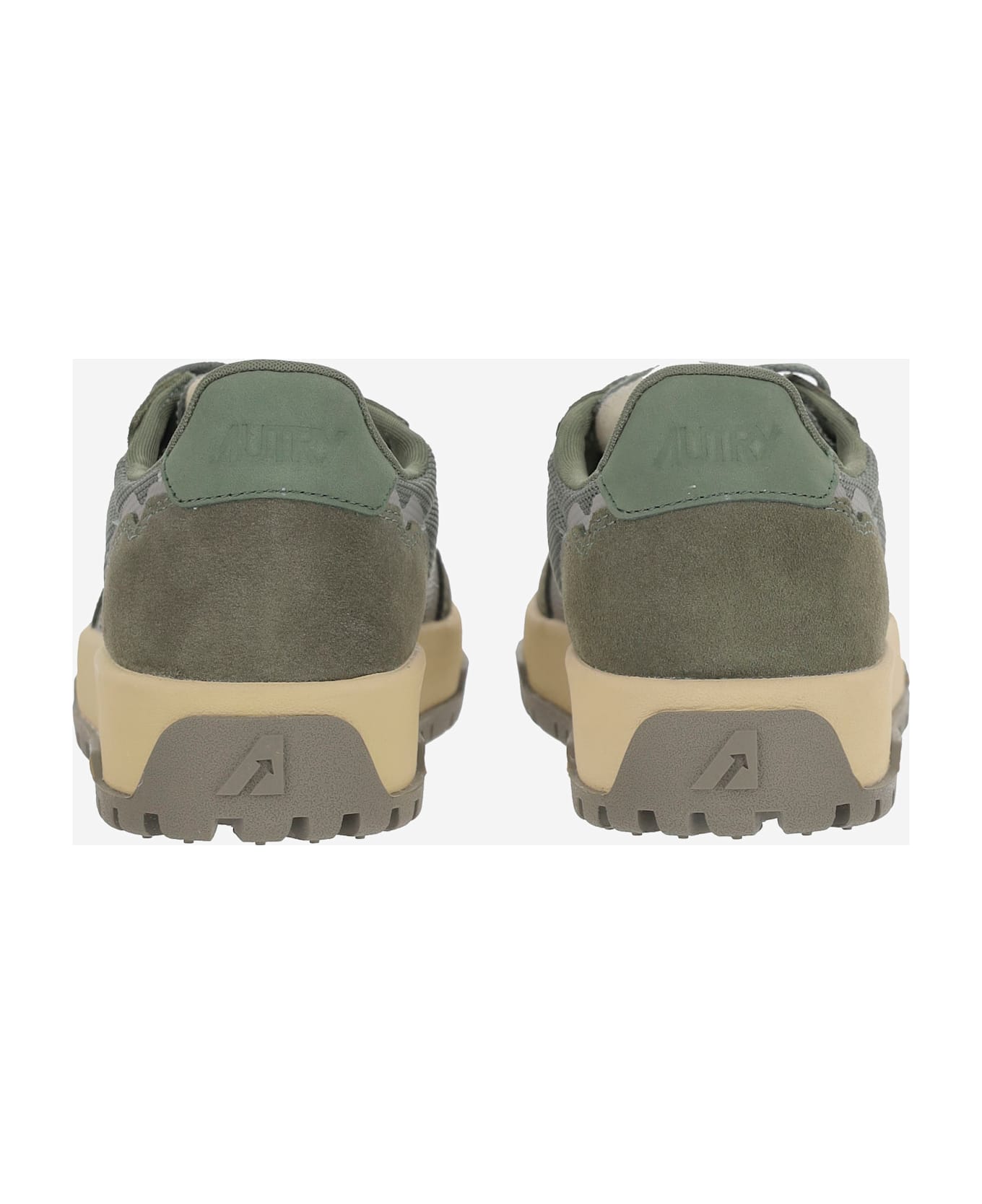 Autry Wildpace Low Sneakers In Mesh And Suede - Green