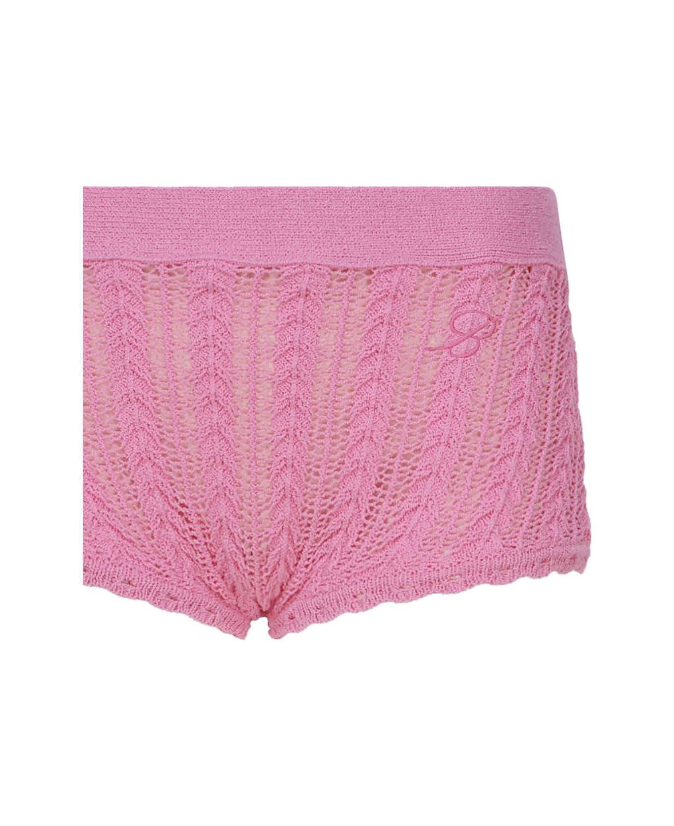 Blumarine Cotton Knit Shorts - Pink geranio
