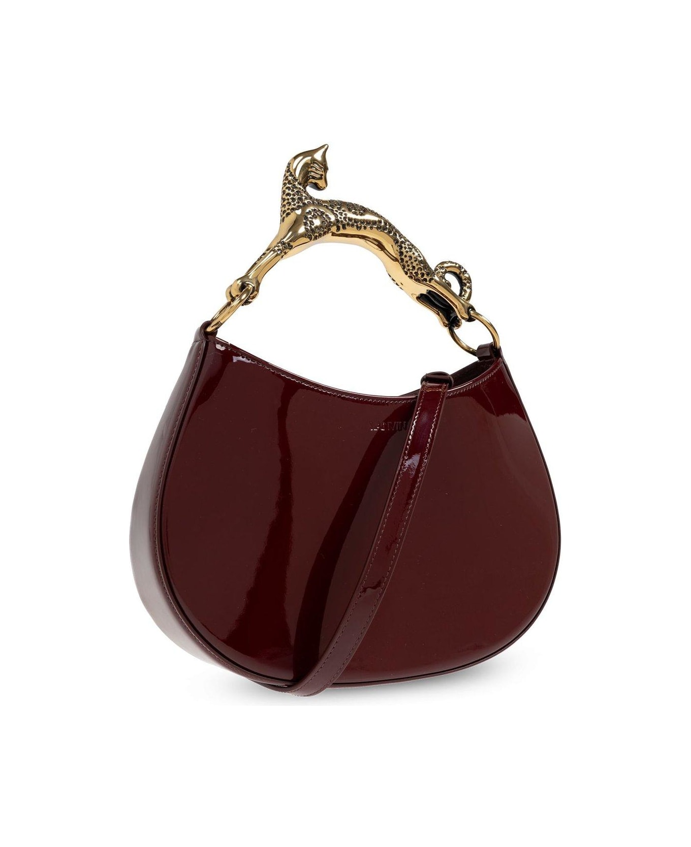 Lanvin Curve-edged Small Cat Handled Tote Bag - Bordeaux