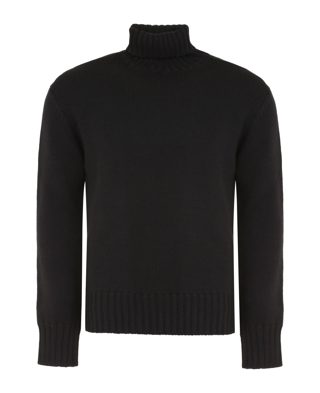 Piacenza Cashmere Virgin-wool Turtleneck Sweater - black