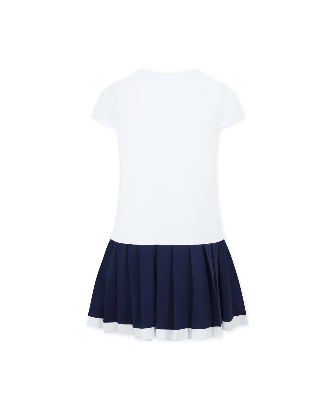 Monnalisa White Dress For Girl With Bunny - Multicolor