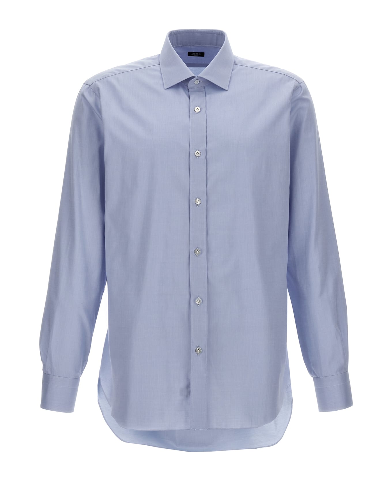 Barba Napoli Textured Cotton Shirt - Light Blue シャツ