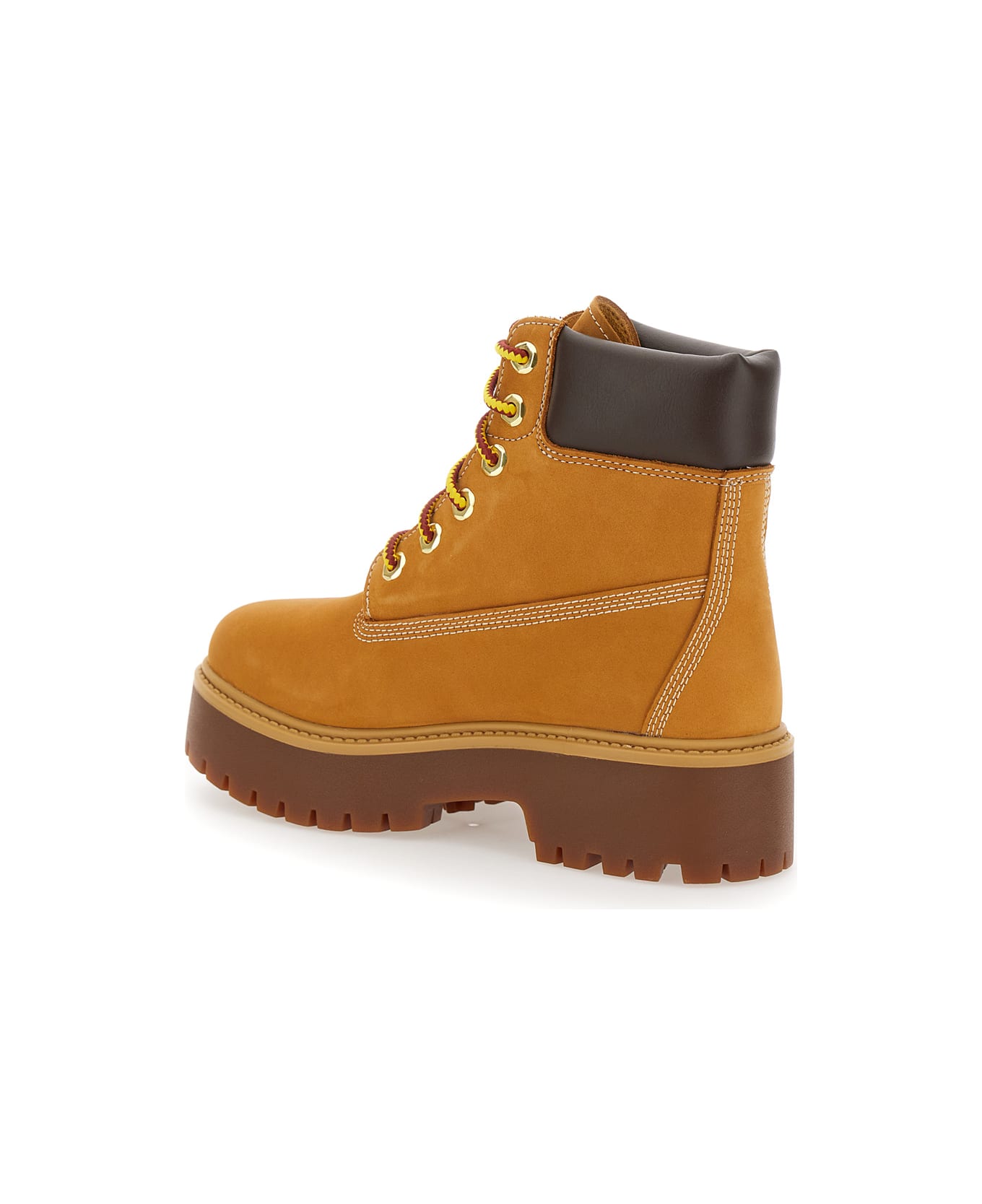 Timberland Beige Water-proof Boots With Logo Plate In Leather Woman - Beige