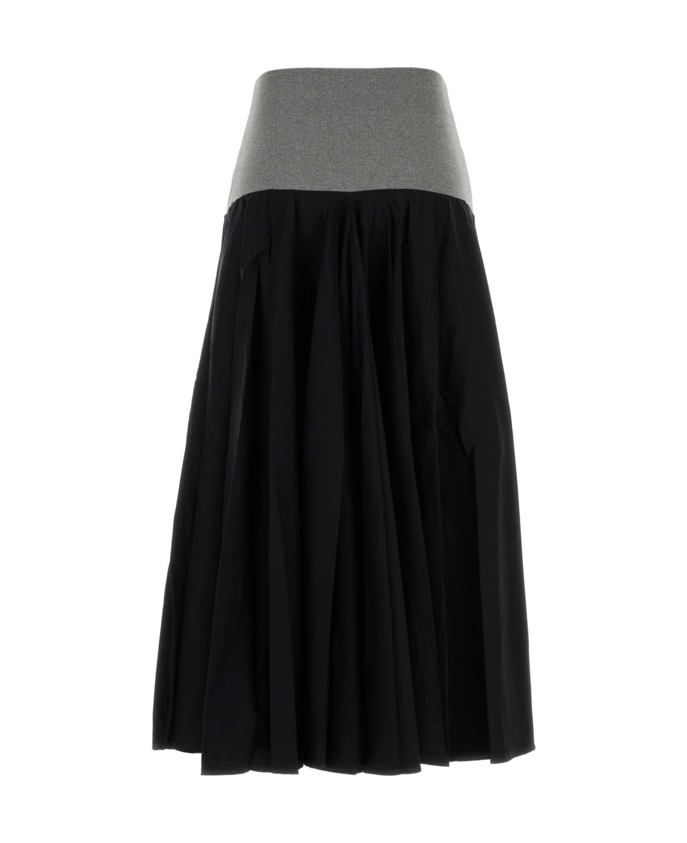 Gimaguas Black Stretch Poplin Claudia Skirt - BLACKGREY