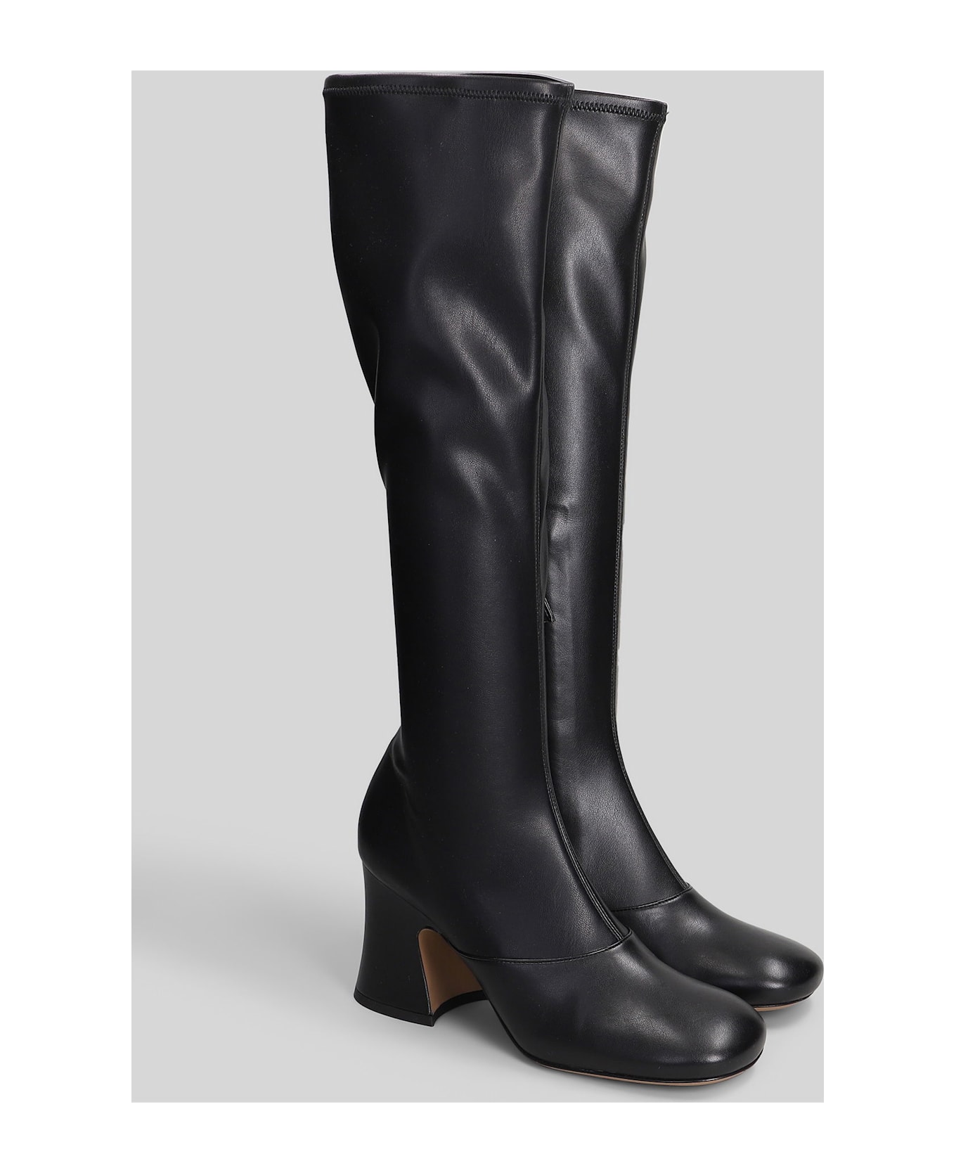 Chloé Janis High Heels Boots In Black Leather - black