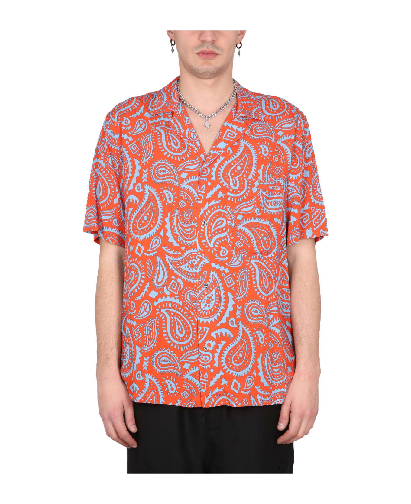 Marcelo Burlon Paisley Hawaii Shirt - ROSSO