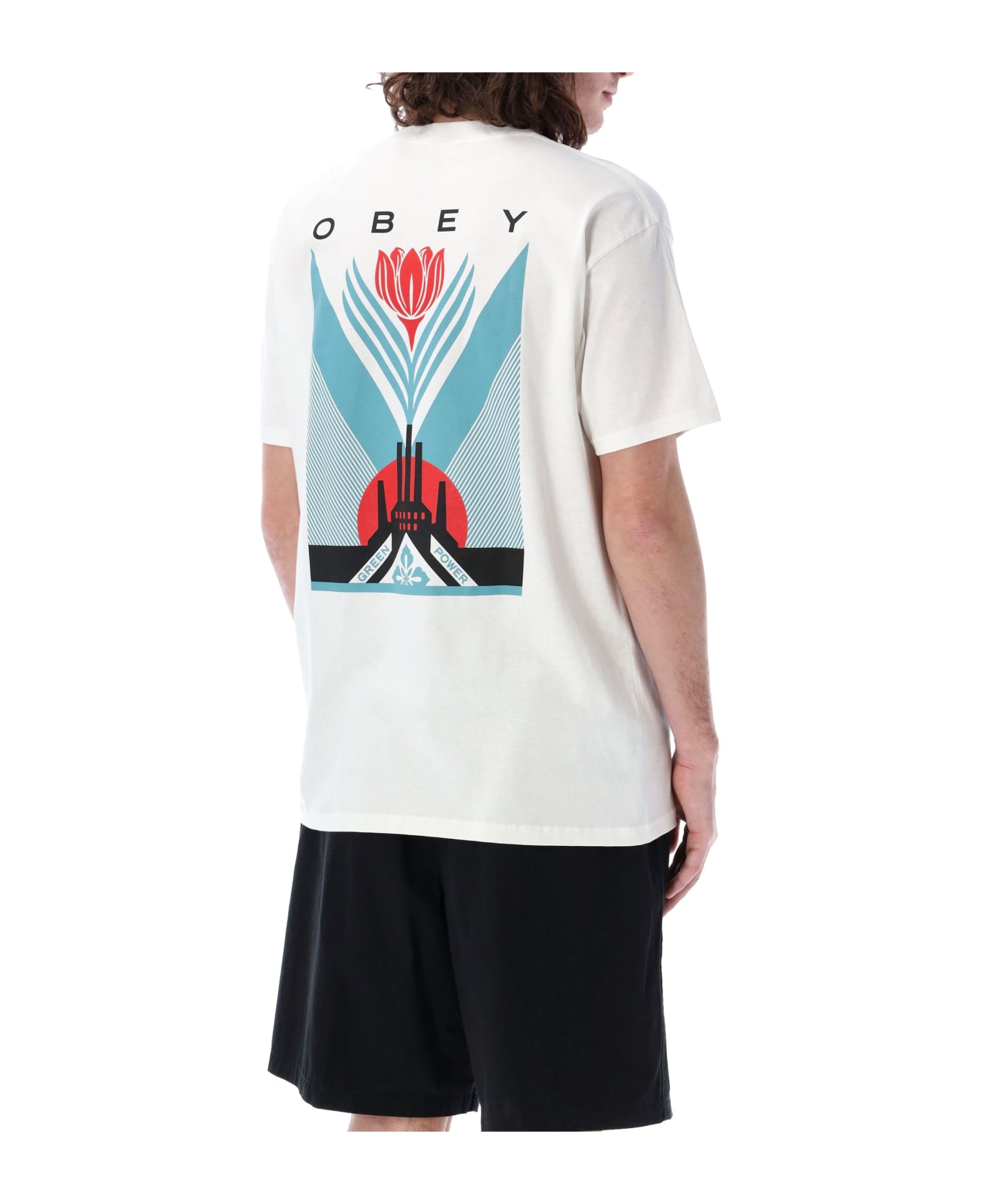 Obey Green Power Factory T-shirt - WHITE シャツ