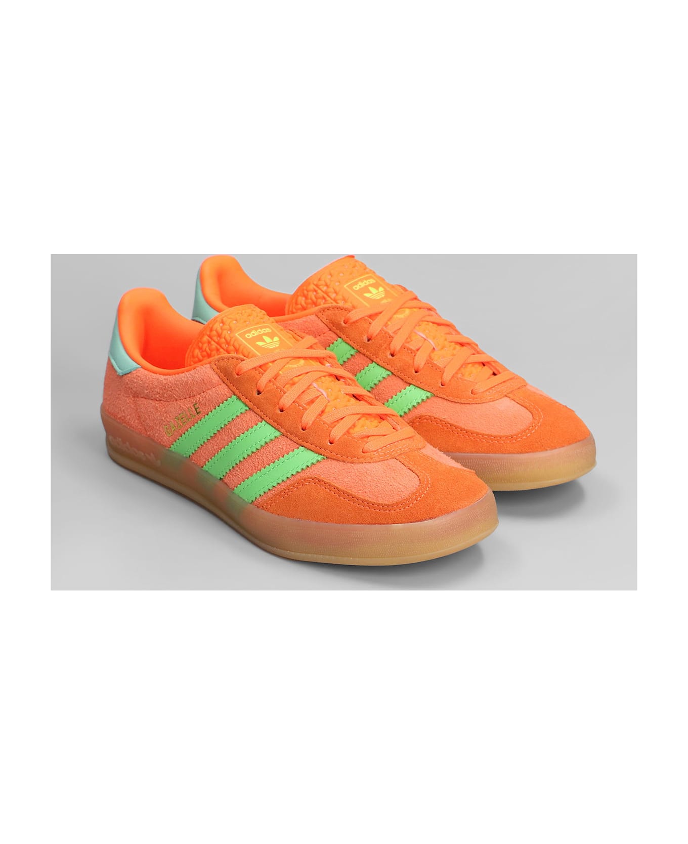 Adidas Gazelle Indoor Sneakers In Orange Suede - orange