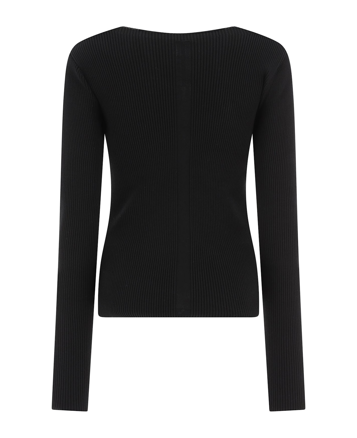 Rick Owens Ribbed Crewneck Sweater - Black