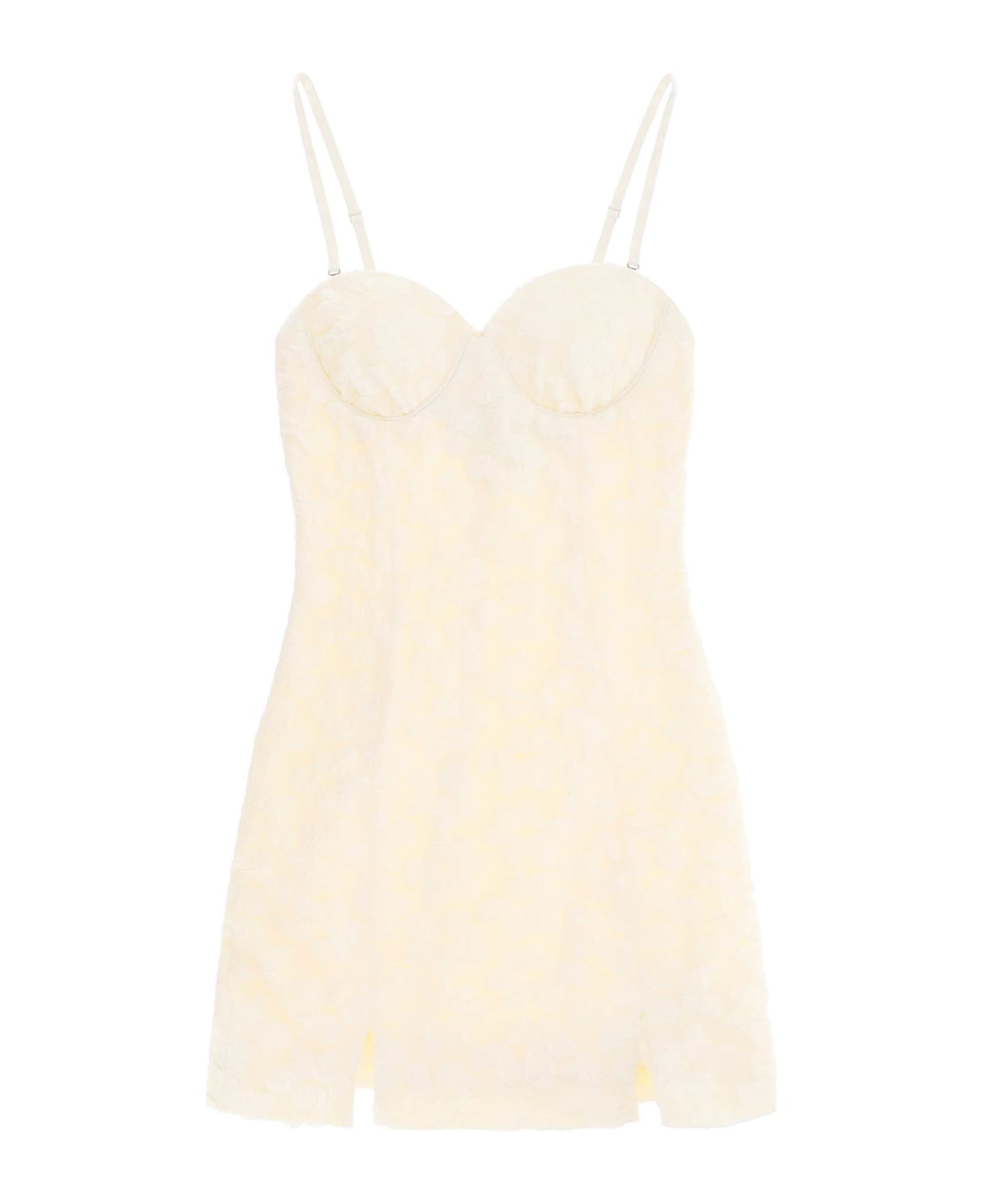 Rotate by Birger Christensen Mini Bustier Dress In Jacquard Fabric - EGRET (White)