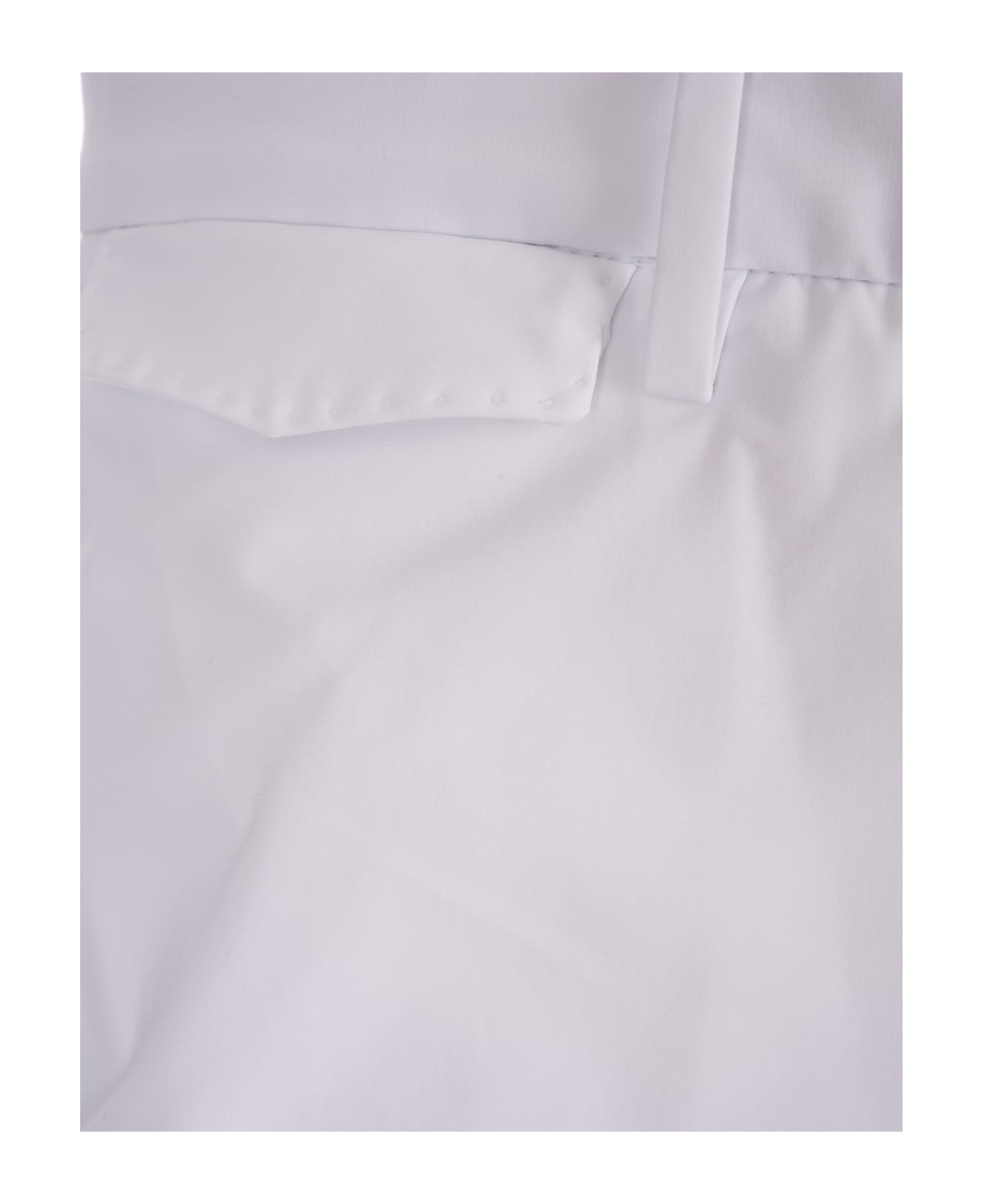 PT Bermuda White Stretch Cotton Shorts - White ショートパンツ