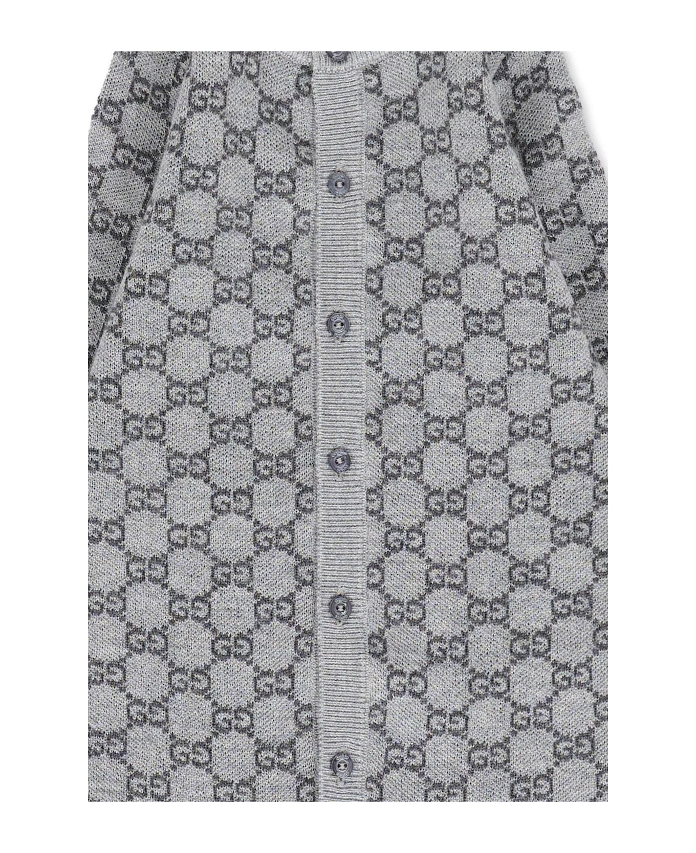 Gucci Grey Babygrow For Babykids With Gg - Grey