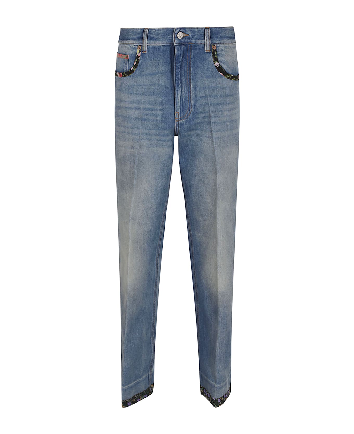 Valentino Garavani Pantalone In Denim | Solid | Medium Blue Denim - Medium Blue Denim