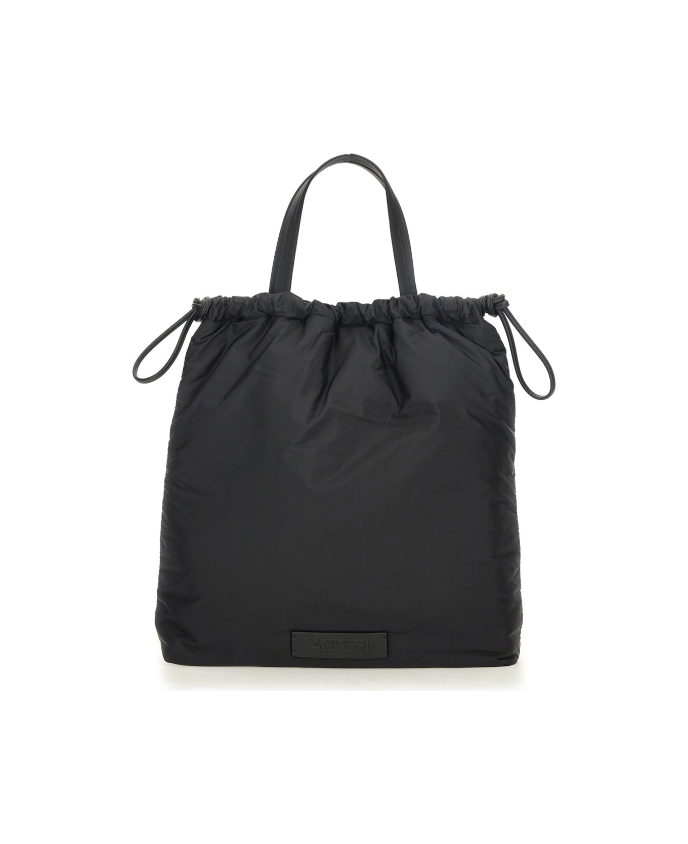 Aspesi Drawstring Shopper Bag - BLACK