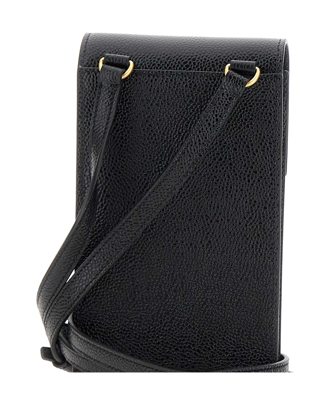 Thom Browne 'crossbody Fold Holder' Leather Bag - BLACK