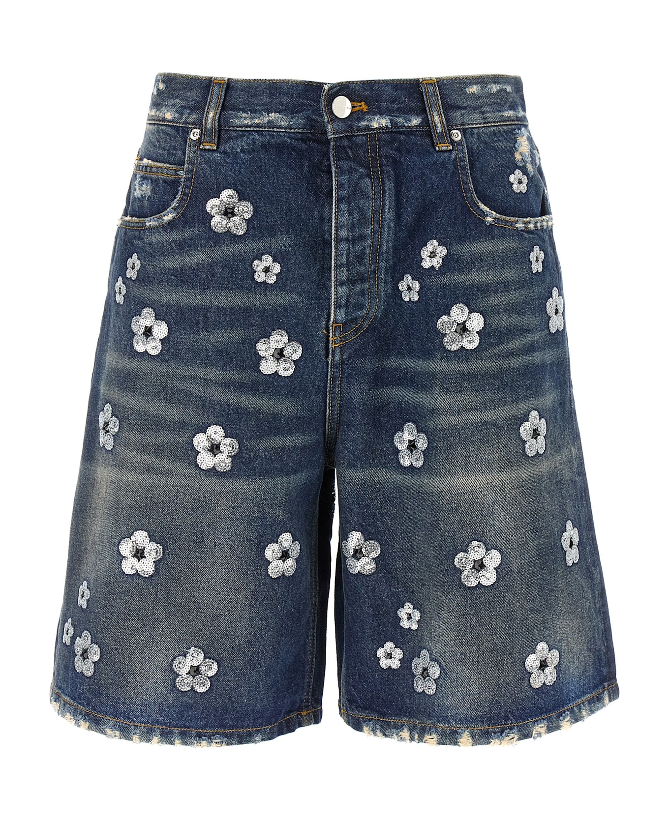 Marc Jacobs 'sequin Daisy Wide Leg' Bermuda Shorts - Blue
