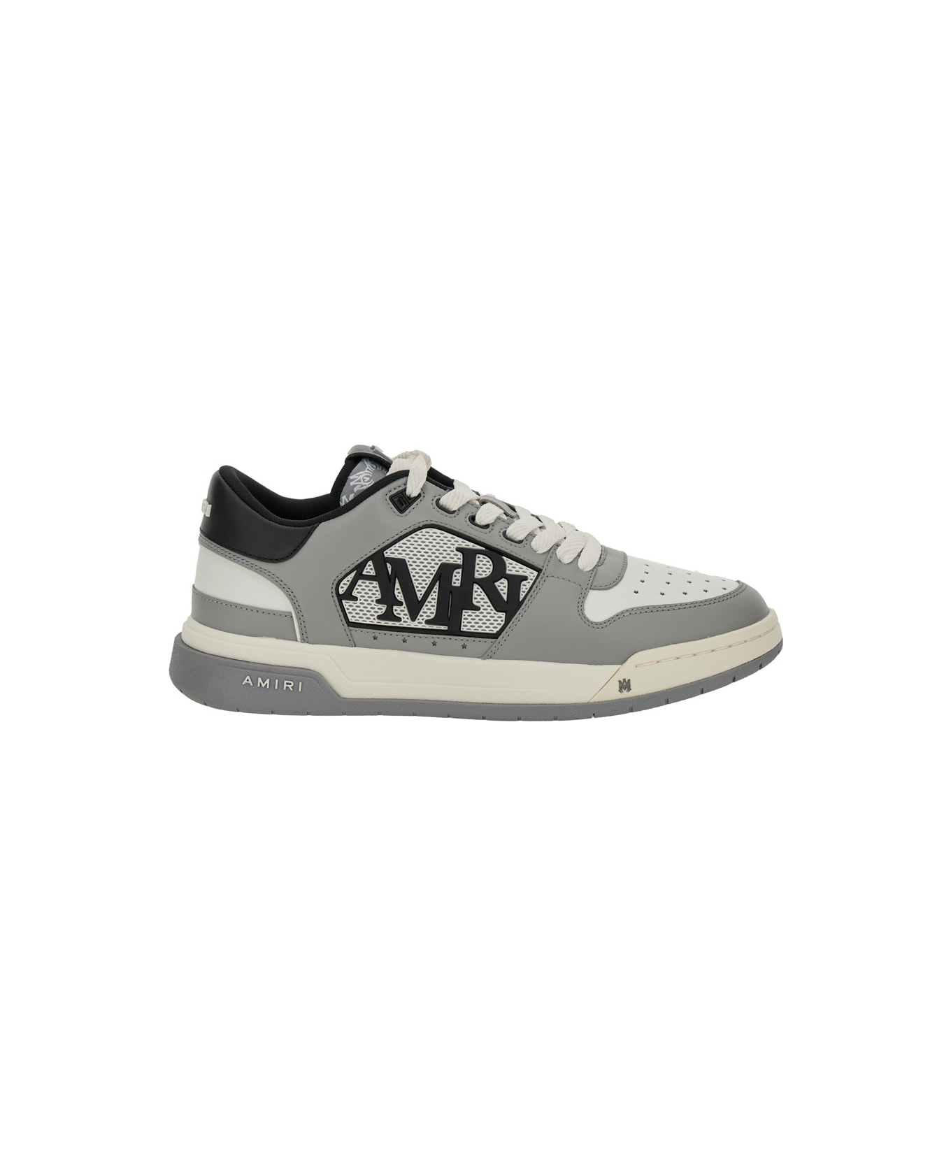 AMIRI Grey 'classic Low' Sneakers With Maxi Logo On The Side And Logo Patch On The Tongue In Leather Man - ASPHALT