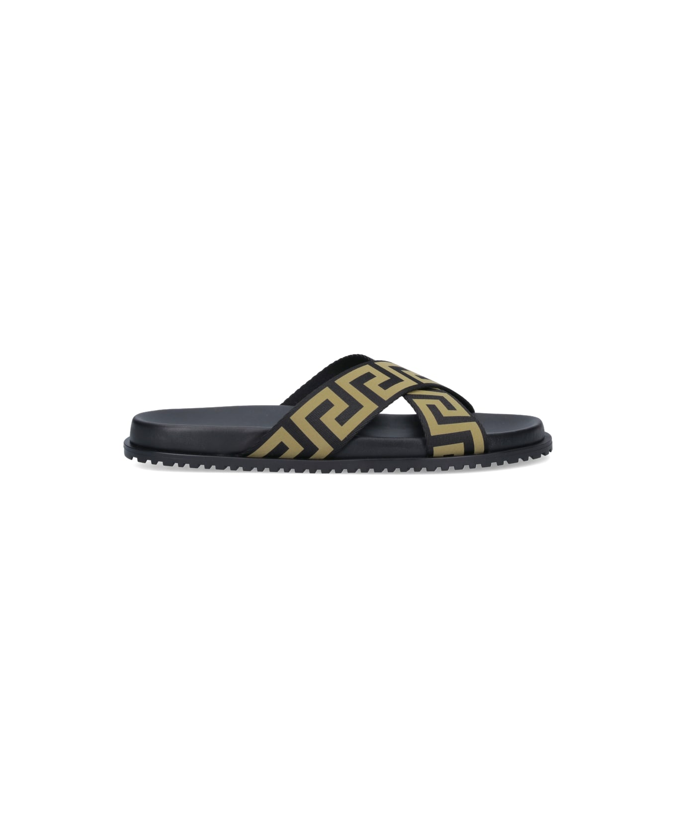 Versace Sandal Slide Greca - Black