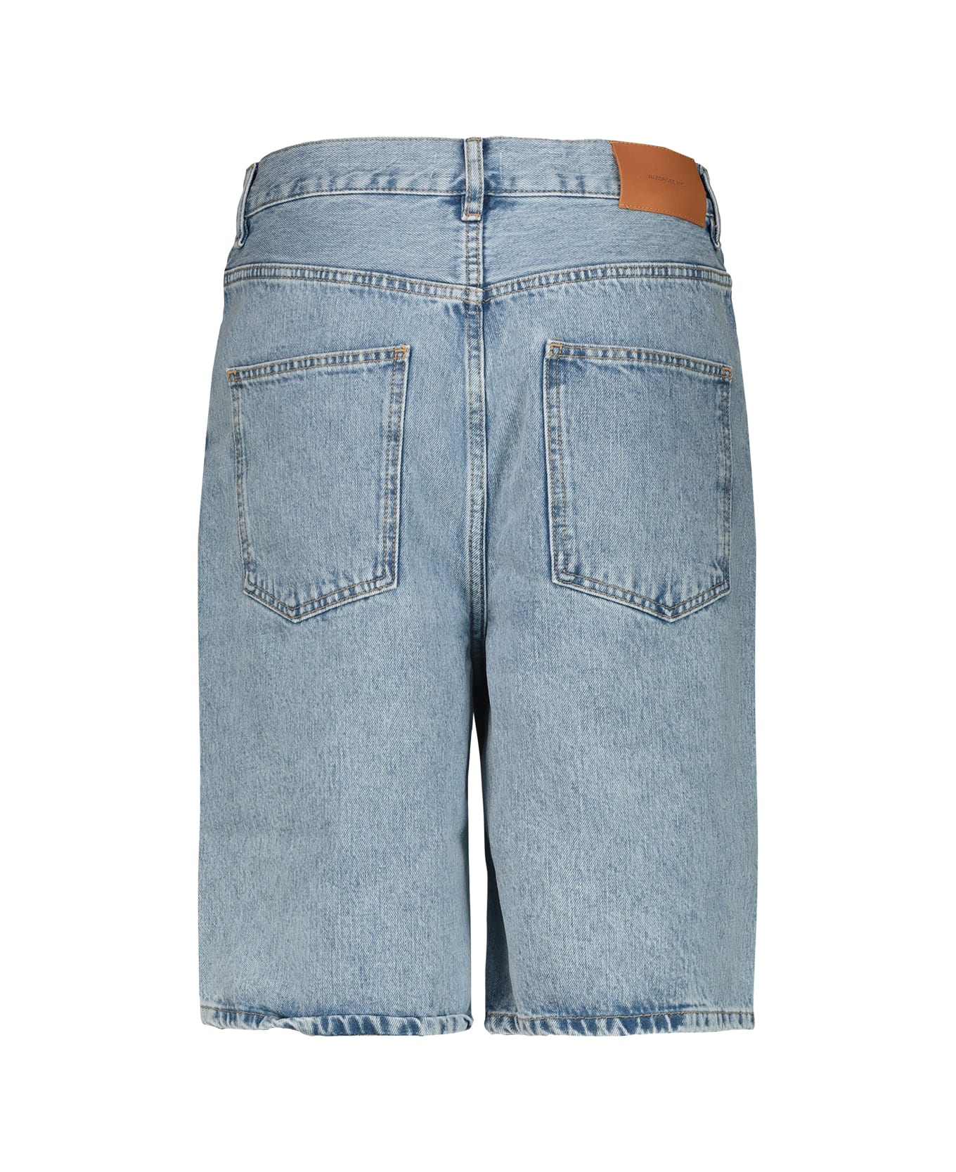 WARDROBE.NYC Low Rise Denim Shorts - Blu Blue