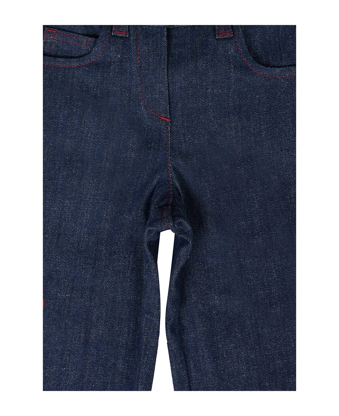 Simonetta Denim Jeans For Baby Girl With Heart - Denim