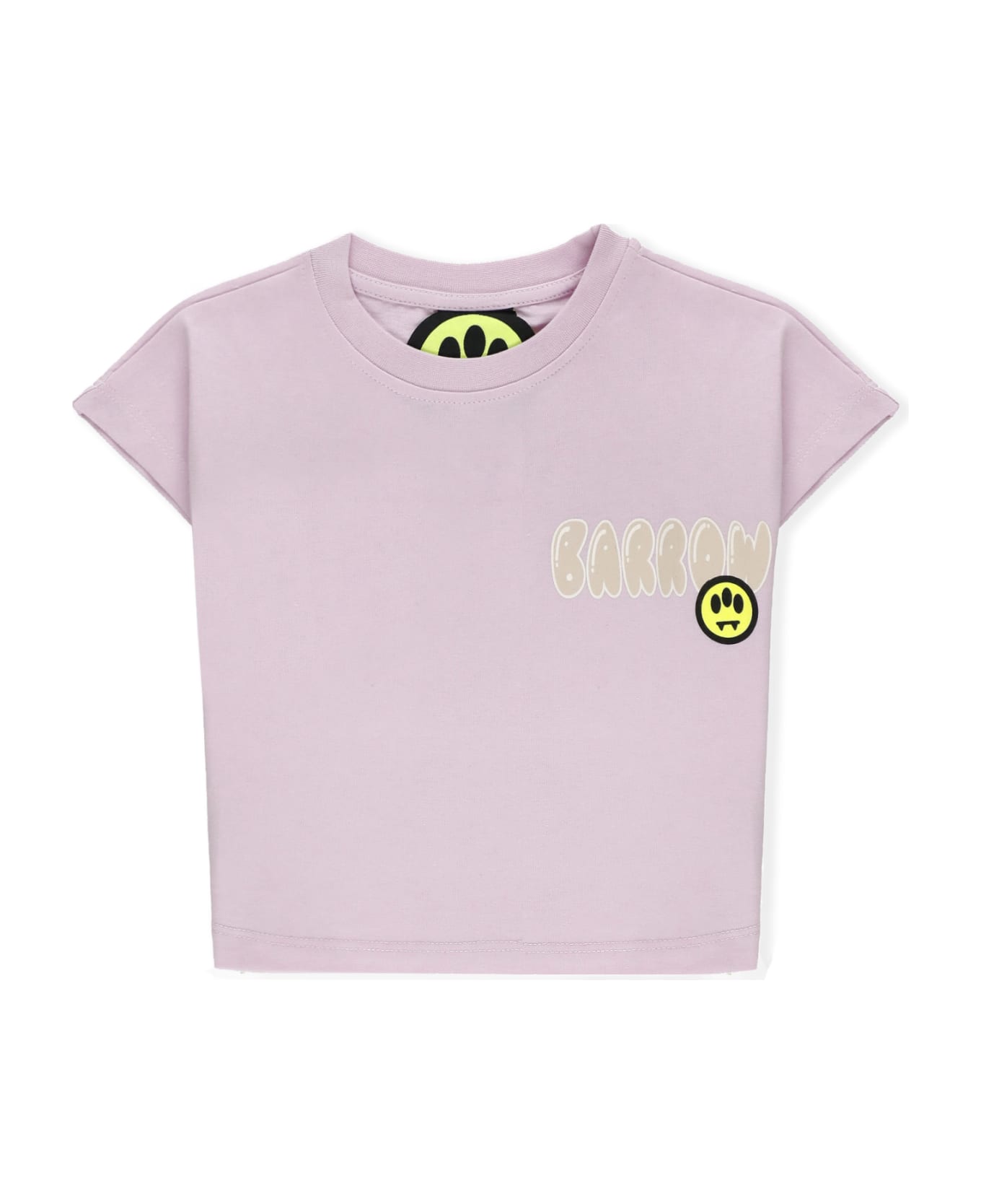 Barrow Cropped T-shirt With Logo - Pink Lavander
