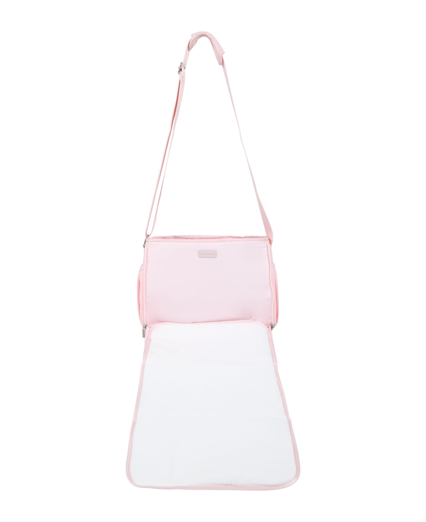 Emporio Armani Pink Mum Bag For Baby Girl With Logo - Pink