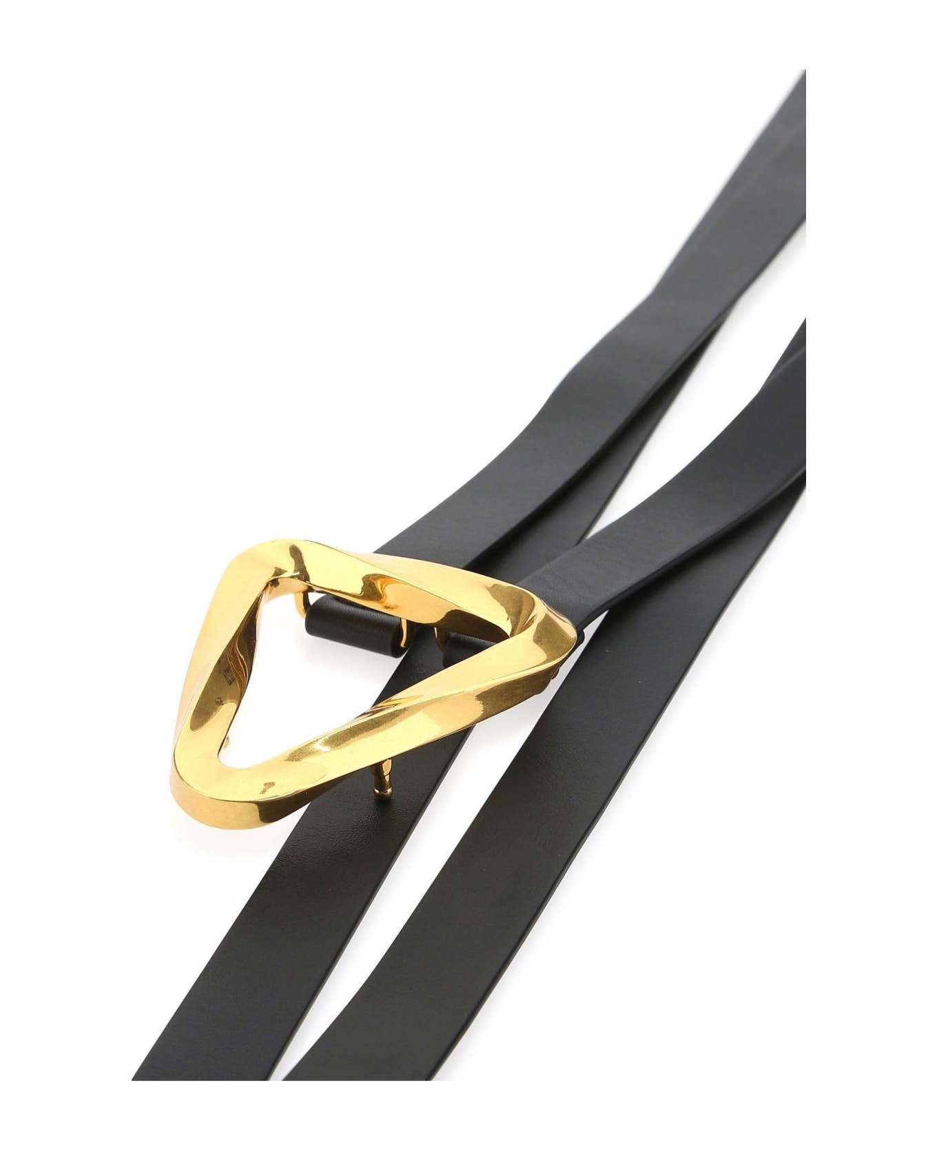 Bottega Veneta Black Leather Grasp Belt - Black