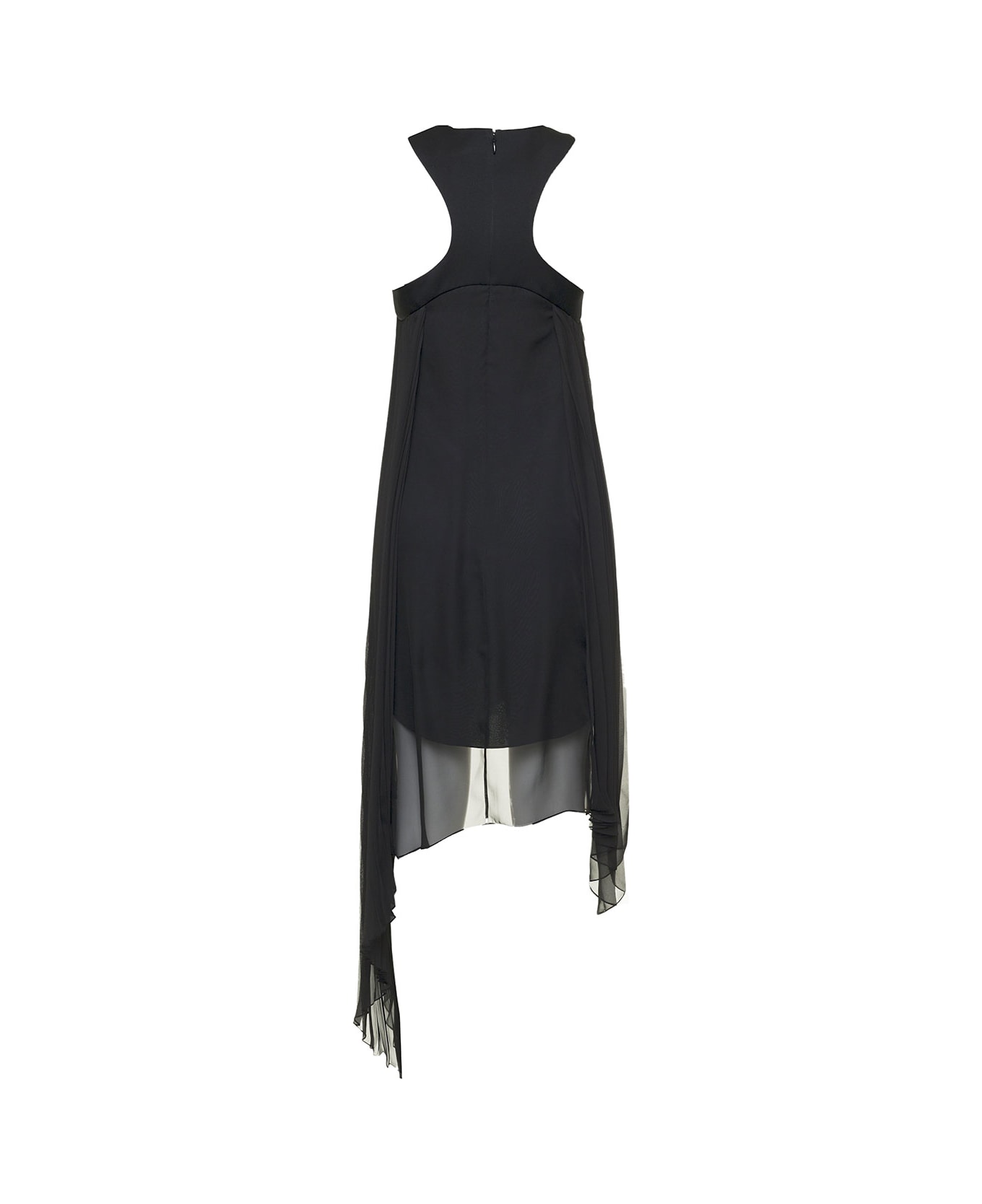 Givenchy Black Pleated Dress With Asymmetrical Bottom - Black