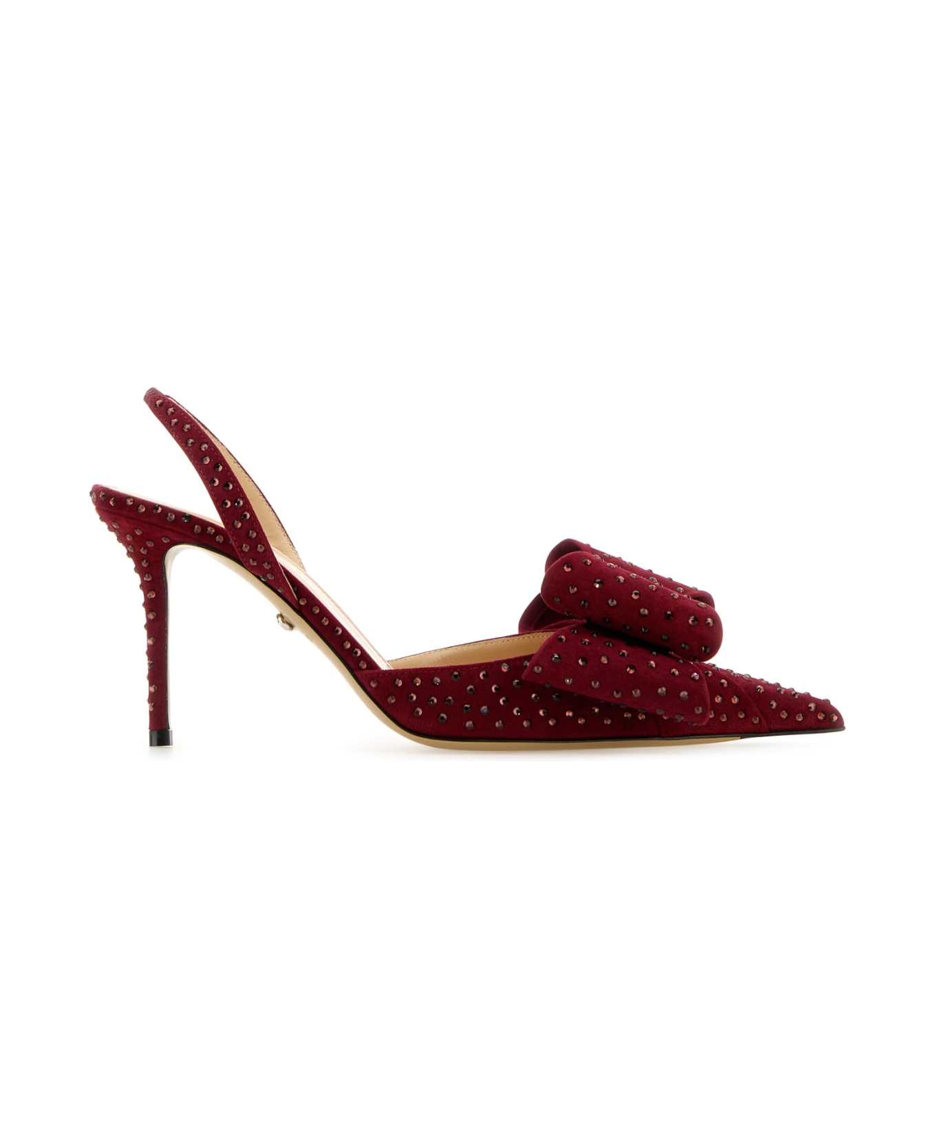 Mach & Mach Burgundy Suede Pumps - BORDEAUX