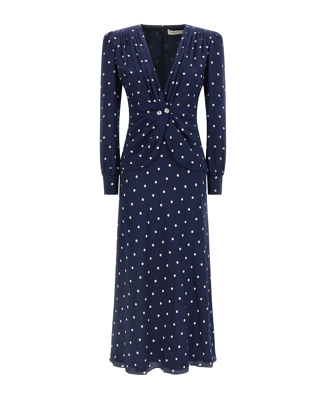 Alessandra Rich Polka Dot Dress - Blue