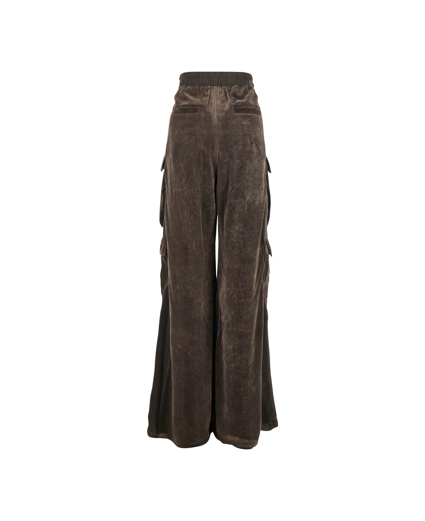 Rick Owens 
cargo Belas
 Brown Cargo Pants With Drawstring Waist And Cargo Pockets In Velvet Woman - Brown