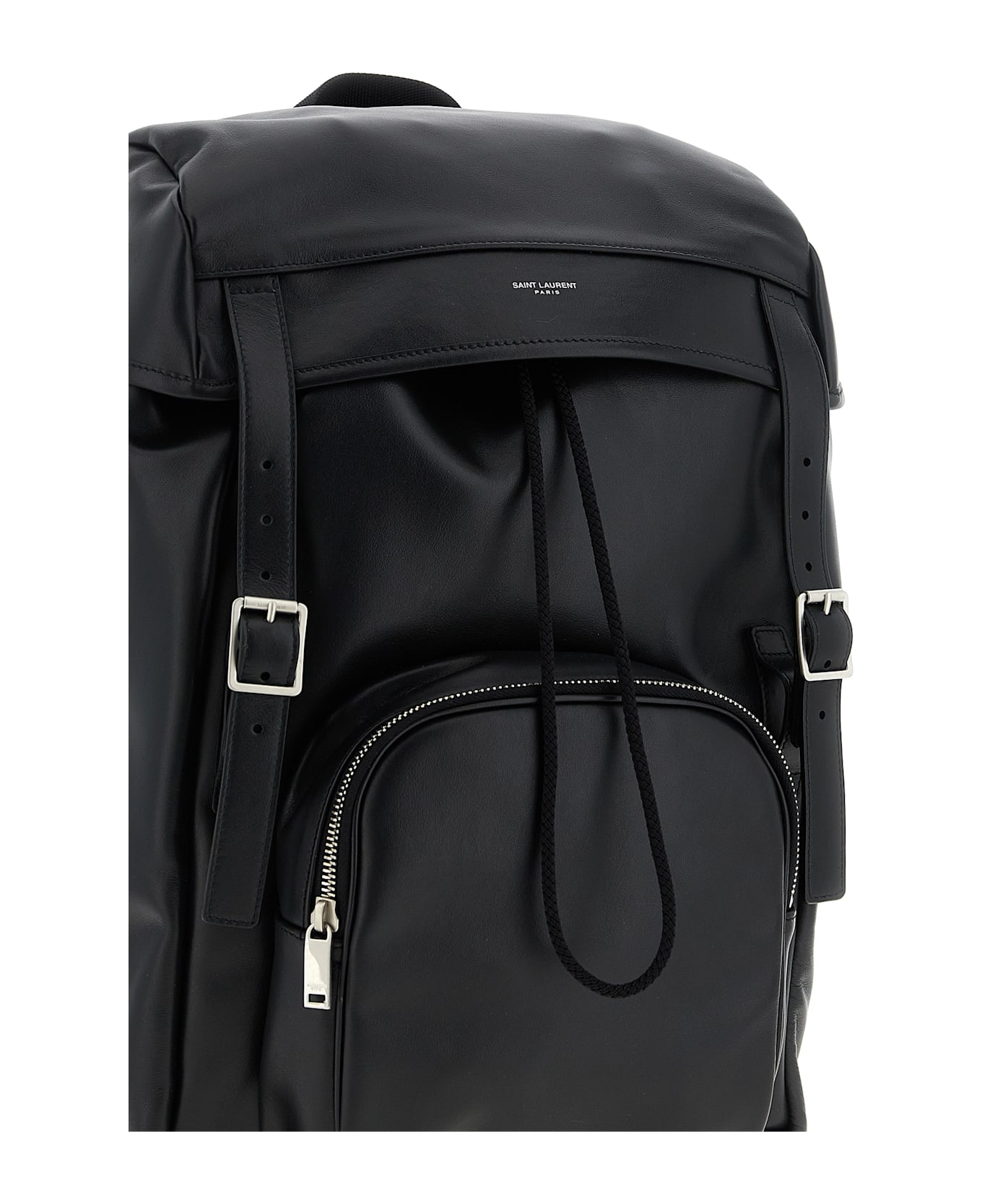 Saint Laurent Leather Backpack - Black  